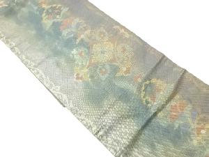 引箔抽象花唐草模様織出し名古屋帯